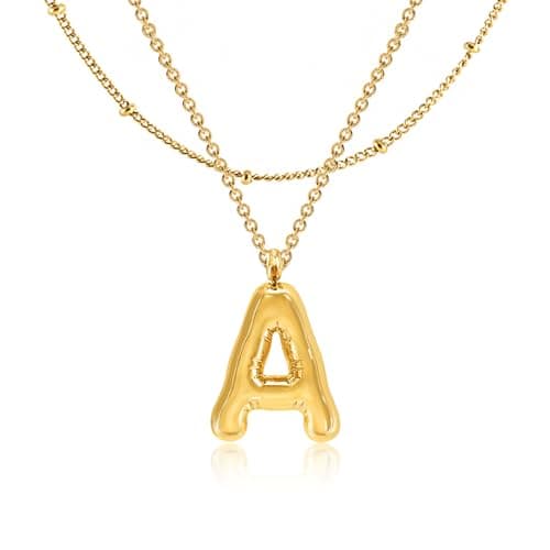 GIFT4U 18K Gold Plated Letter Necklace for Women