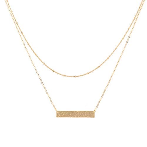 MEVECCO Handmade 18k Gold Plated Heart Arrow Layered Choker Necklace for Women