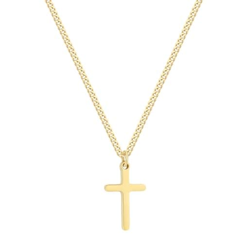 Joxevyia Cross Necklace - 14K Gold Filled Stainless Steel for Men & Women