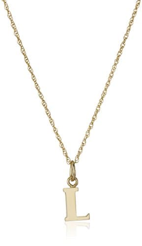 Amazon Essentials 14k Gold-Filled Letter Charm Pendant Necklace