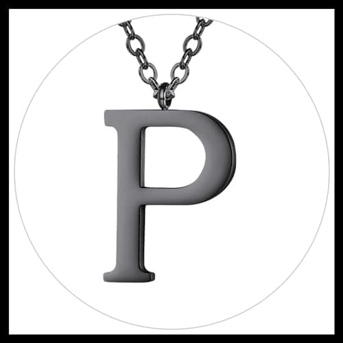 PROSTEEL Women's Trendy Gold Plated Black 316 Stainless Steel Initial Necklace, Adjustable 20-22"imentierten Mineralwass