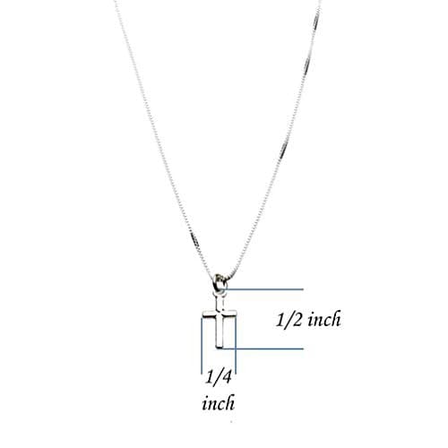 Sterling Silver Tiny Cross Charm Necklace by Joyful Creations Italy