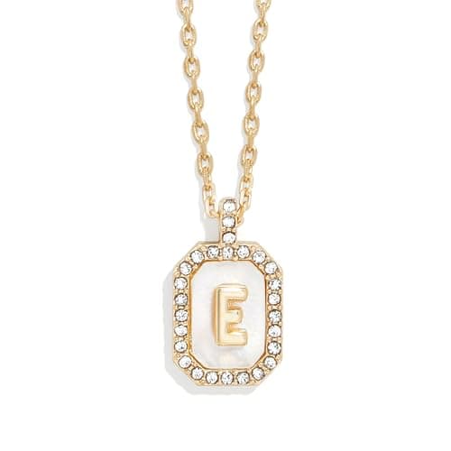 BaubleBar Gold & Mother of Pearl Initial Necklaces