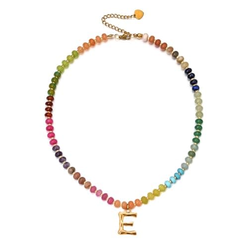 PDOUSELF Boho Personalized Beaded Initial Choker Necklace for Women Summer Beach