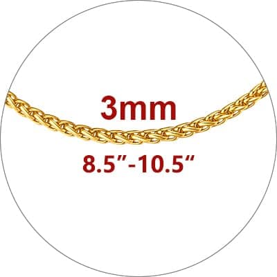 Focalook 14K Gold Plated Plus Size Anklet Jewelry 8.5-10.5" Adjustable