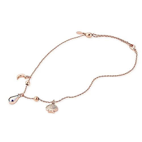 Alex and Ani Women's Adjustable Anklet, Summer Oceanside Charm, Shiny Finish, 11.5 in