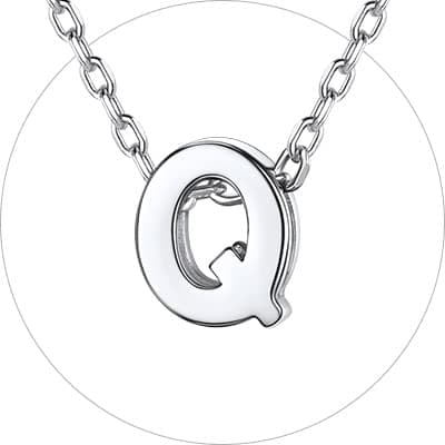 Chic Silver 925 Sterling Initial Necklace for Women, Personalized Gift (with Box)