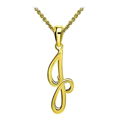 Sterling Silver Alphabet Letter Pendant Necklace, Personalized Women's Initial Necklace