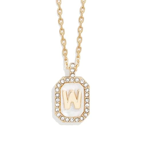 BaubleBar Gold & Mother of Pearl Initial Necklaces