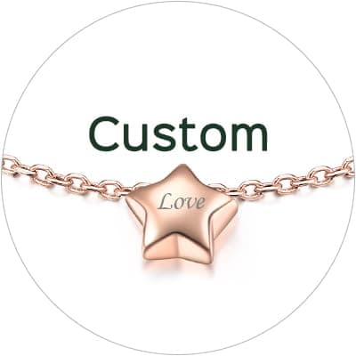 Chic Silver Personalized 925 Sterling Silver Tiny Heart Anklet for Women, Silver/Gold/Rose Gold (With Gift Box)
