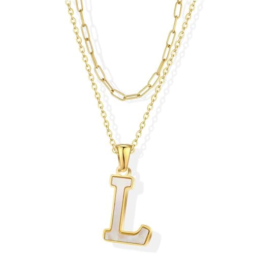 KELMALL Gold Initial Necklace, A-Z Circle Pendant Non-Tarnish Jewelry