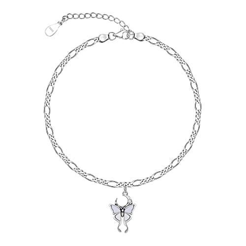 Chic Layered Sterling Silver Created Opal Anklet Bracelet Adjustible 11" Best Friend Beaded Chain