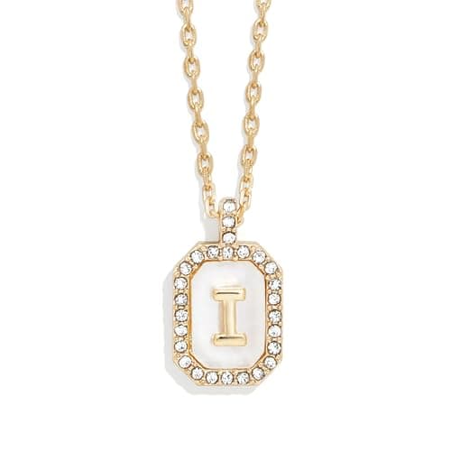 BaubleBar Gold & Mother of Pearl Initial Necklaces