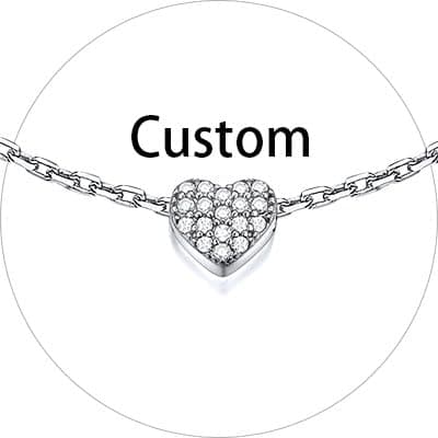 Chic Silver Personalized 925 Sterling Silver Tiny Heart Anklet for Women, Silver/Gold/Rose Gold (With Gift Box)