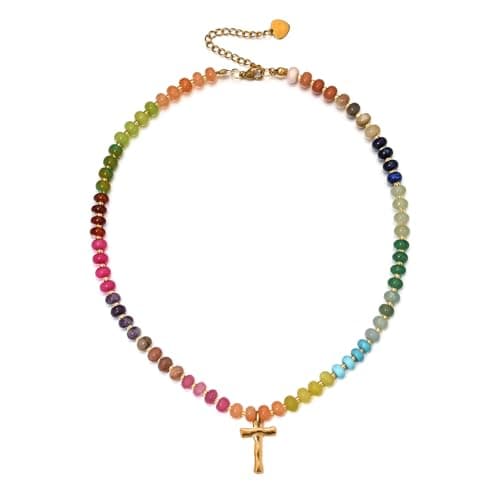 PDOUSELF Boho Personalized Beaded Initial Choker Necklace for Women Summer Beach