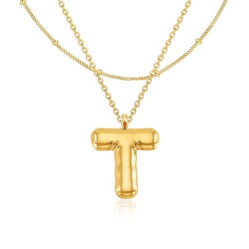 GIFT4U 18K Gold Plated Letter Necklace for Women