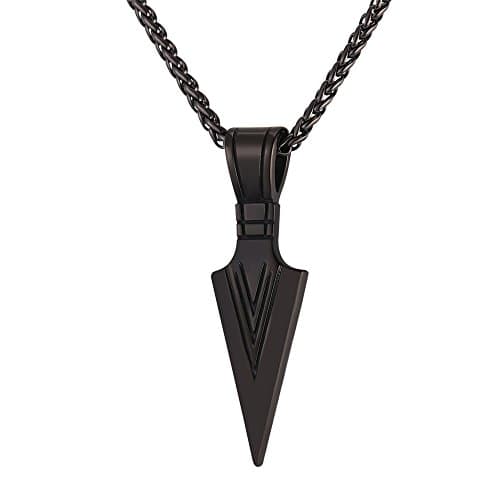 Men's U7 Stainless Steel 18K Gold Plated Arrowhead/Wolf Teeth Pendant Necklace