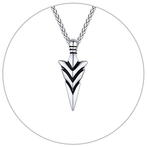 Men's U7 Stainless Steel 18K Gold Plated Arrowhead/Wolf Teeth Pendant Necklace