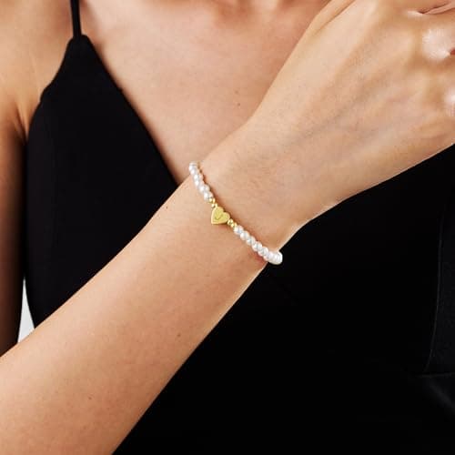 2025 Trendy Gold Initial Pearl Bracelet for Women
