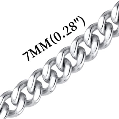 Men's Solid Cubian Link Cross Necklace - VNOX Stainless Steel Silver/Gold Plated Jewelry