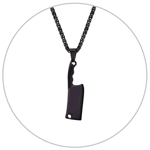 Stainless Steel 18K Gold Plated U7 Punk Dagger Pendant Necklace 22-24 Inches
