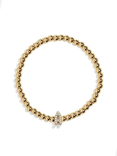 BaubleBar Pisa Stretch Bracelet - Personalized Gold-Plated Vertical Pave Initial Jewelry for Women