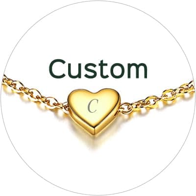 Chic Silver Personalized 925 Sterling Silver Tiny Heart Anklet for Women, Silver/Gold/Rose Gold (With Gift Box)