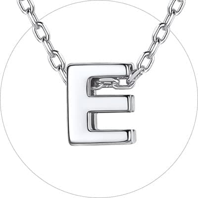 Chic Silver 925 Sterling Initial Necklace for Women, Personalized Gift (with Box)