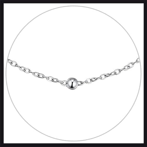 FaithHeart Women's Silver Stainless Steel Anklets(luaan link/beaded/Figaro) Summer Beach Jewelry, Adjustable & Waterproo