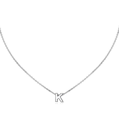 MOMOL Women's Stainless Steel Initial Necklace Personalized Name NecklaceSetBranchting