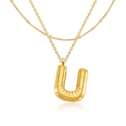 GIFT4U 18K Gold Plated Letter Necklace for Women