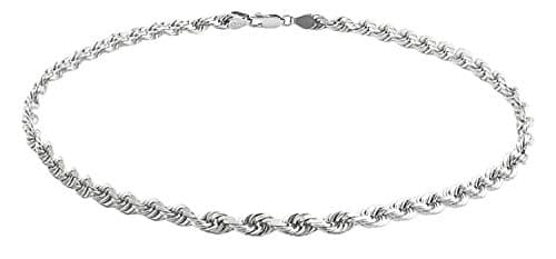 Savlano 925 Sterling Silver Solid Italian Figaro Anklet for Women, 0.8mm-5mm, Gift Box Included