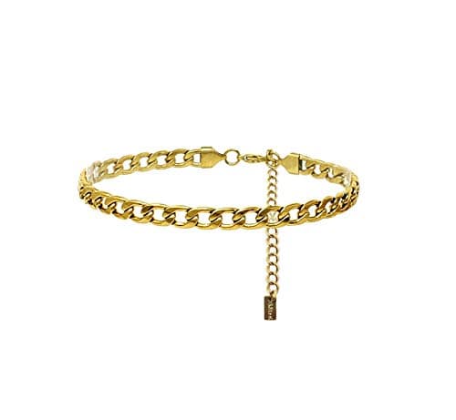 Fashion 21 Stainless Steel Cuban Rope Chain Anklet for Women Adjustable Waterproof Beach Fashion
