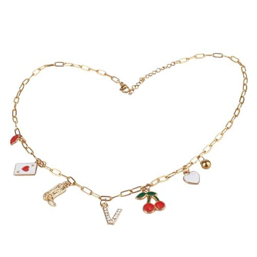 JokZan Women's Beach Charm A-Z Gold Charms Choker Necklace Personalized for Her