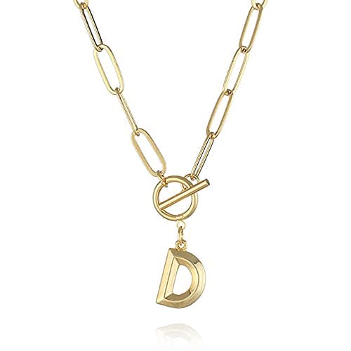 Eben-Ezer Hiphop Gold Initial A-Z Pendant Thick Chain Necklace
