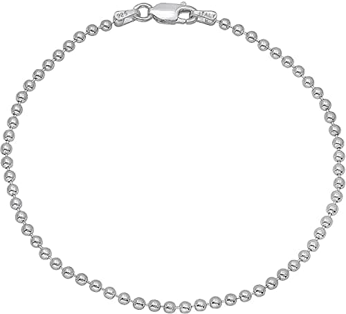 Savlano 925 Sterling Silver Solid Italian Figaro Anklet for Women, 0.8mm-5mm, Gift Box Included