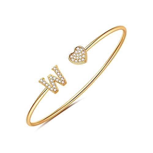 BRIJEWLIC 14K Gold Plated Initial Bracelets for Women and Girls