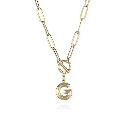 Eben-Ezer Hiphop Gold Initial A-Z Pendant Thick Chain Necklace