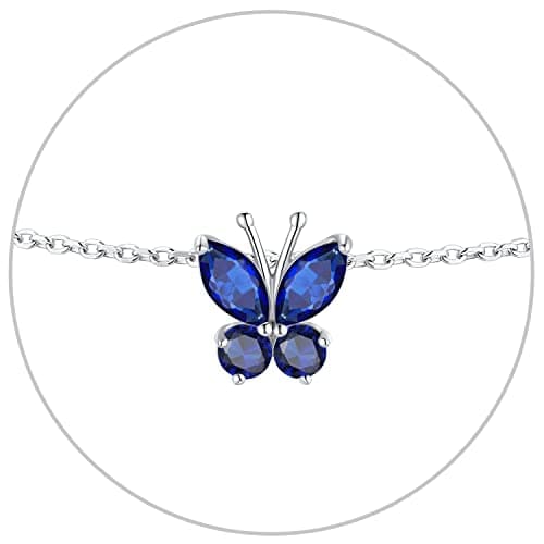 SILVERCUTE 925 Sterling Silver Butterfly Anklet for Women Waterproof Summer Beach Jewelry 22-27cm