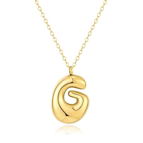 Kainier Colorful Balloon Alphabet Name Pendant 14K Gold Plated Necklaces…