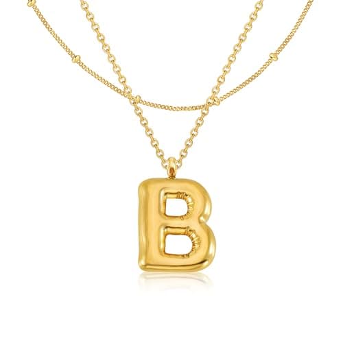 GIFT4U 18K Gold Plated Letter Necklace for Women