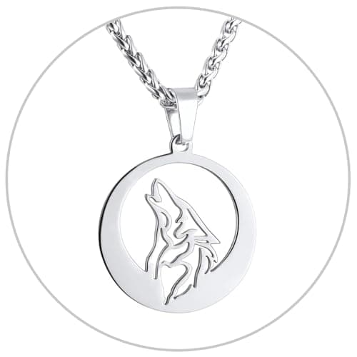 Retro Black Stainless Steel U7 Animal Pendant Necklace for Men & Women Cool Gift
