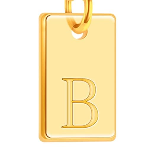 Poxtex Gold Plated Initial Necklace, Non-Tarnish, Women's Square Pendant Jewelry_gifts