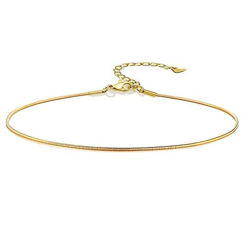 Waterproof 18K Gold Plated QJLE Snake Chain Anklet for Women