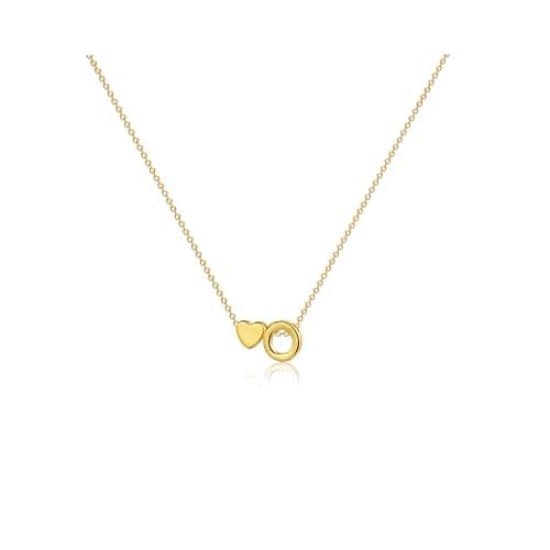 CAROVO 14K Gold Plated Heart Initial Necklaces for Women A-Z