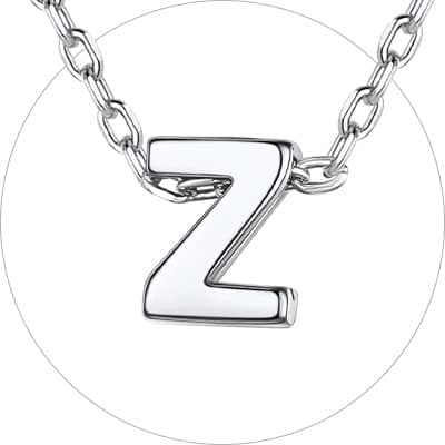 Chic Silver 925 Sterling Initial Necklace for Women, Personalized Gift (with Box)