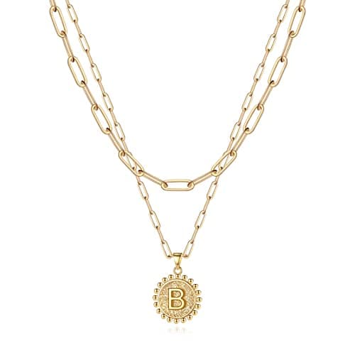Yoosteel Gold Initial Necklaces for Women