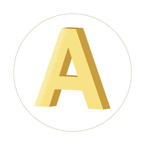 Doubgood 18K Gold Plated Beaded Bracelet with Alphabet Pendant