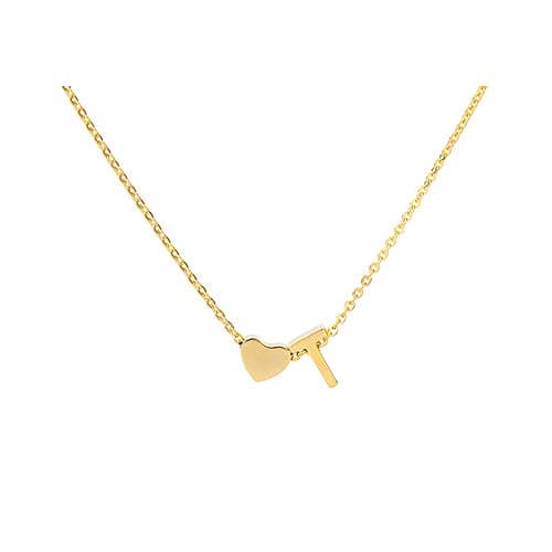 Tiny Gold Heart Initial Necklace - Personalized Mom's Gift for Women