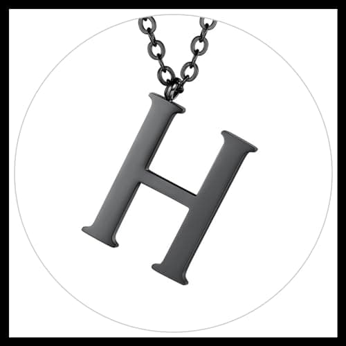 PROSTEEL Women's Trendy Gold Plated Black 316 Stainless Steel Initial Necklace, Adjustable 20-22"imentierten Mineralwass